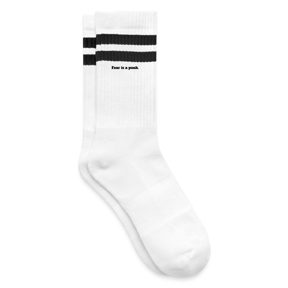 Striped tennis socks - white/black