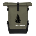 Roll Top Backpack - olive/black