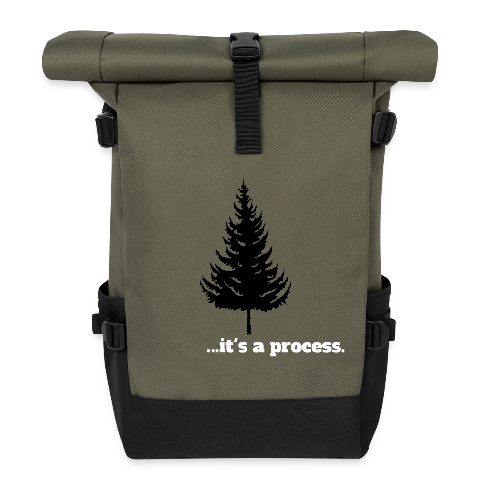Roll Top Backpack - olive/black