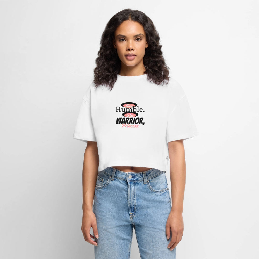 Women’s Premium Oversized Organic Cropped T-Shirt - white