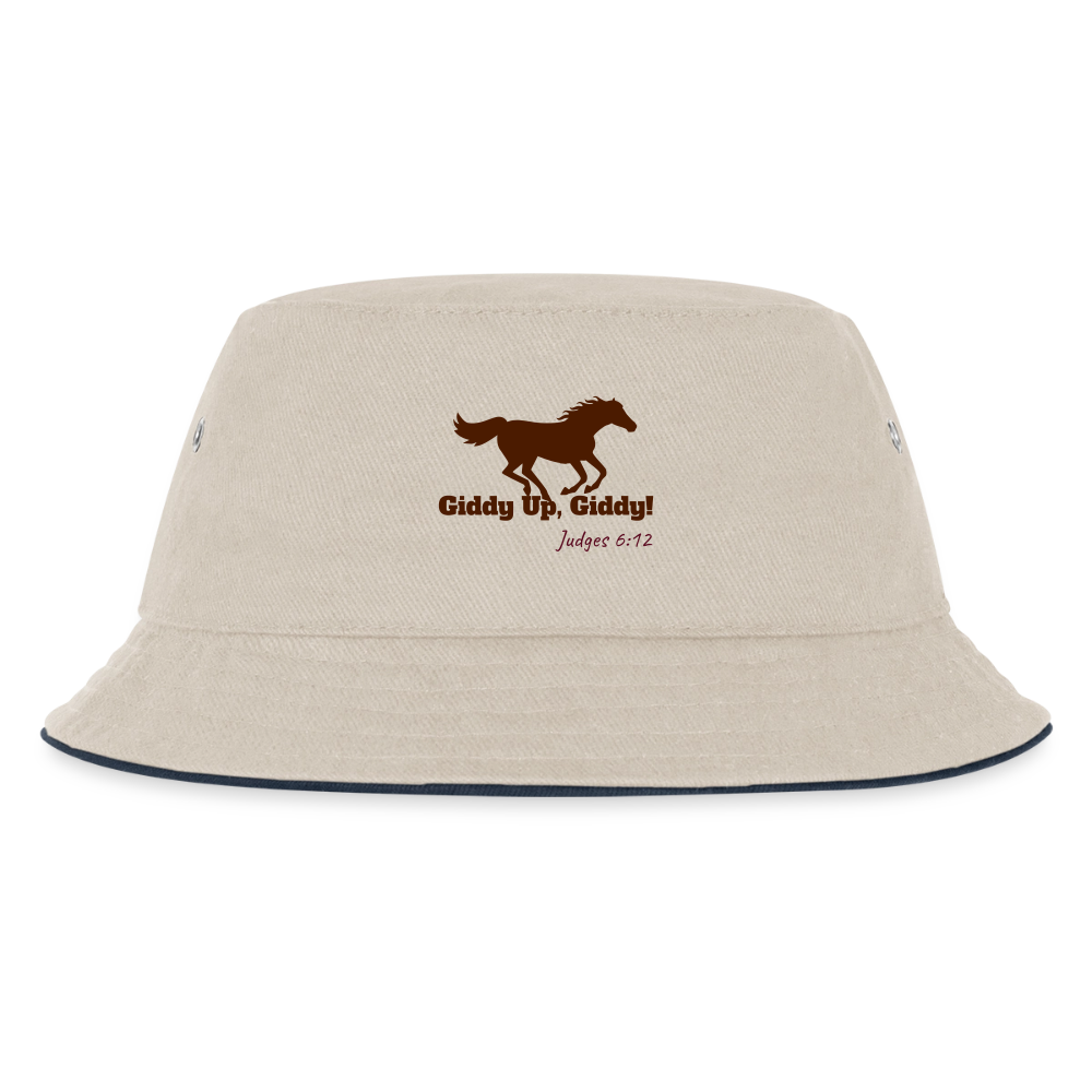 Kids’ Bucket Hat - ecru/navy