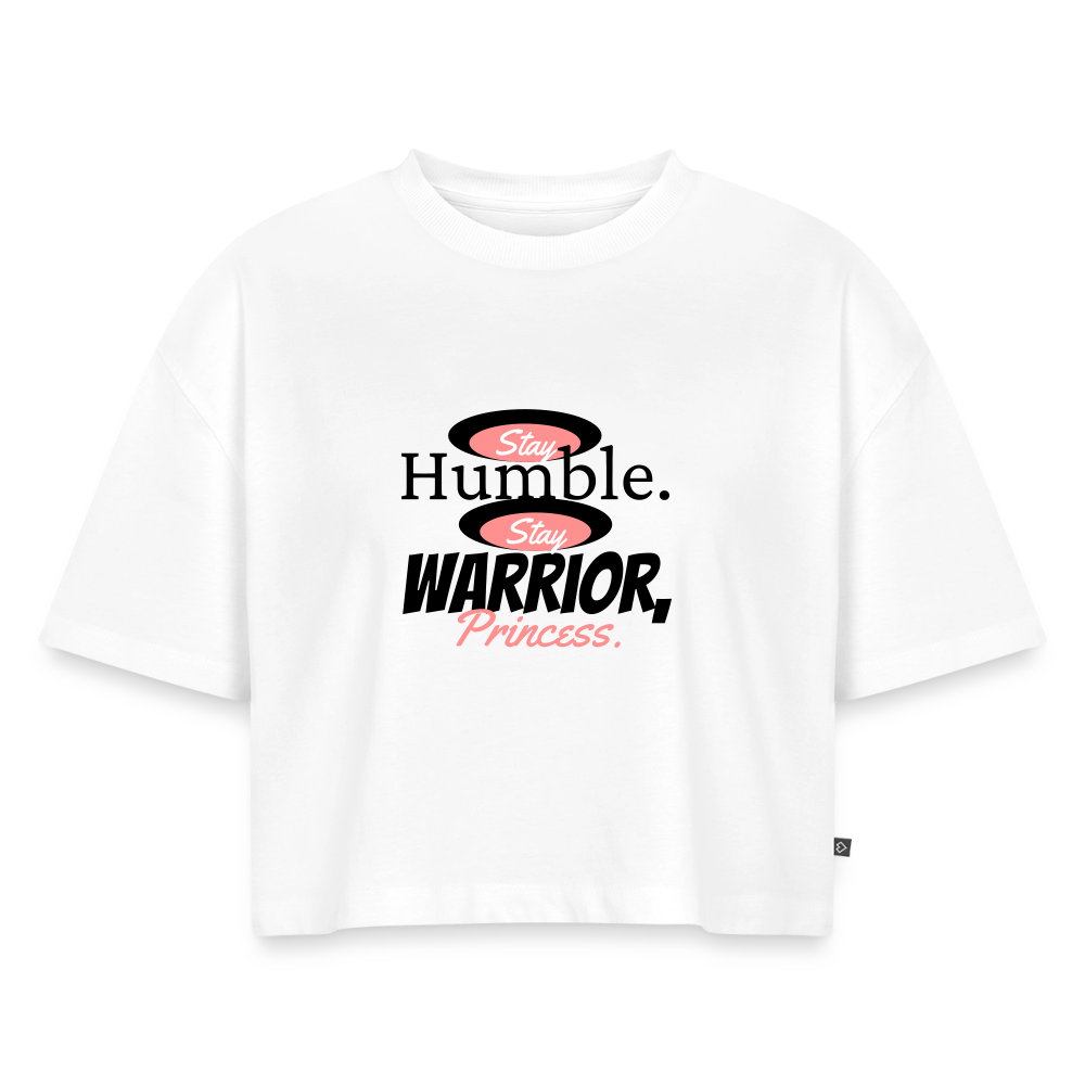 Women’s Premium Oversized Organic Cropped T-Shirt - white