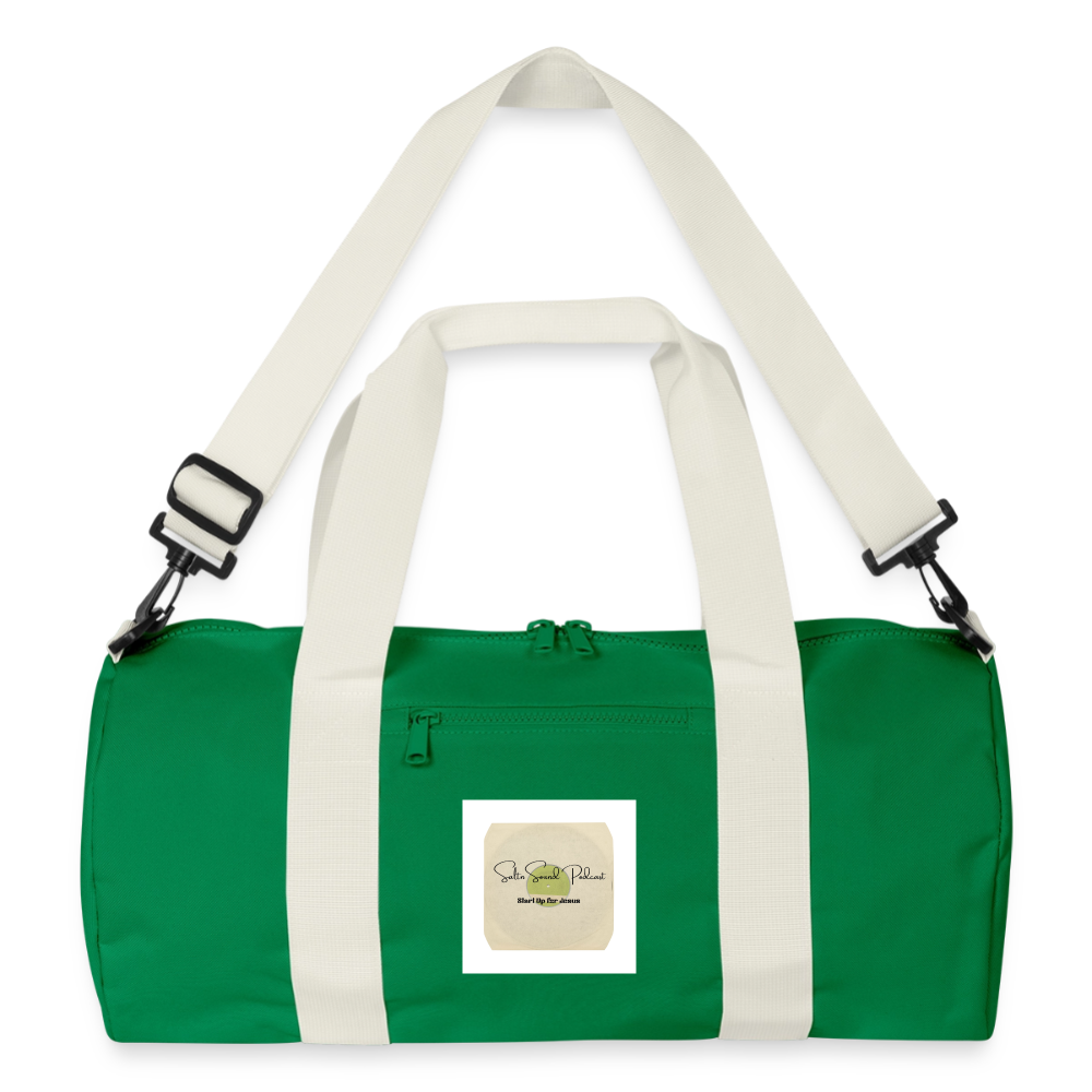 Recycled Duffel Bag - kelly green/off white
