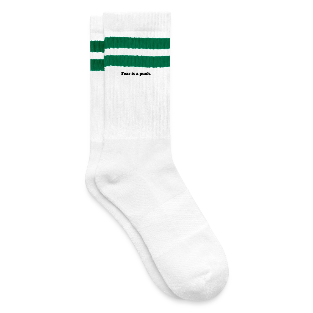 Striped tennis socks - white/green